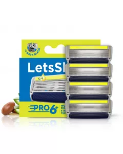 Pro 6 Plus Shaving Razor Blades Refills (Cartridge) | Pack of 4