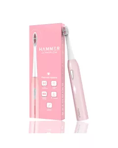 UltraFlow Electric Toothbrush and 3 Replaceable Brush Heads for Men and Women, 6 Brushing Modes (Pink)