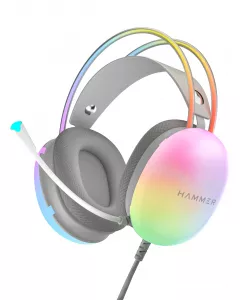  Blaze Gaming Headphones, Stereo 7.1 Sound, RGB Lights, Adjustable Band, 50mm Drivers (Cyan)