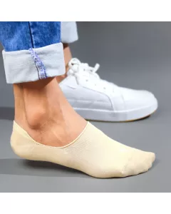 Beige No Show Socks