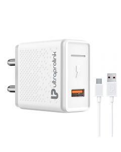 Quick Charge QC3.0 | Travel Charger 18W with USB Type C Cable 1m