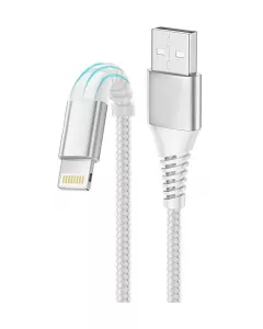 USB To Lightning 3A 66W Fast Charging Nylon Braided Cable | White