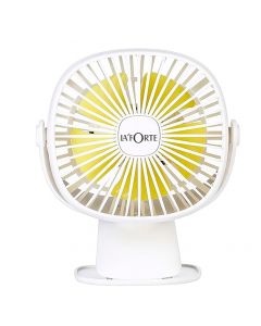 Portable Fan Stand & Handheld Fan | USB, Rechargeable 2 Watts | LED Lights (White)