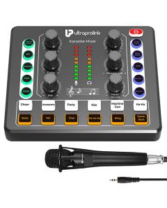 Portable Karaoke Sing Along Pro| Bluetooth Audio Mixer interface | Condenser Mic