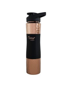 Pure Copper Water Bottle with Leak Proof Sipper Lid | 1000 ml | Gold & Black