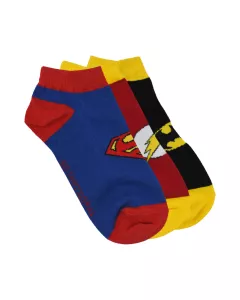 Justice League Men's Cotton Ankle Socks | Superman, Batman, Flash | Pack of 3