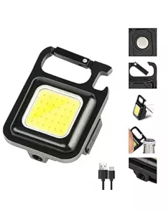 Mini Flashlight | 800Lumens Bright Rechargeable | Metal Keychain | Bottle opener