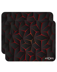 Computer Laptop Non-Slip Rubber Mousepad Red Black Abstract | Pack of 2 | 3 mm  thickness
