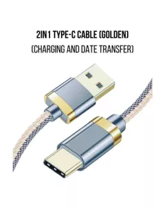 2-in-1 Charging And Data Cable (3A) | Golden