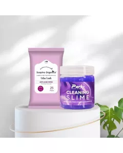 Cleaning Slime & Wet Wipes (Lilac Lush) Combo