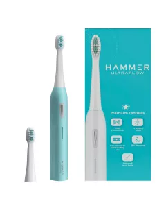  UltraFlow Electric Toothbrush and 3 Replaceable Brush Heads for Men and Women, 6 Brushing Modes (Blue)