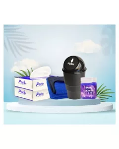 Tissue Box (Pack of 2)| Dustbin | Microfiber Cloth 600 GSM | Car cleaning slime