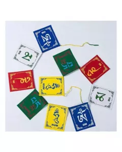 Hanging Tibetan Prayer Flag | Peace Mantra | For Car, Bike & Home