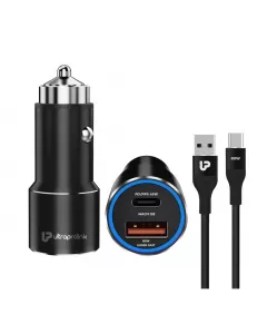 Dual USB Car Charger | 125W PD-PPS-Super VooC  with 1m Cable