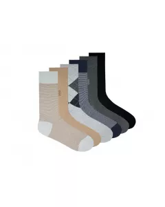 Men's Cotton and Spandex Crew/Calf Socks | Pack of 6 | Crew Socks for Men