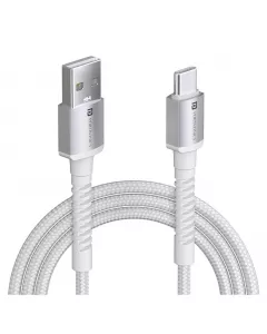 Konnect X USB to Type C Cable with 3A Output | Fast Charging & Data Transfer | 1M Length compatible with Type C Smartphones  | White