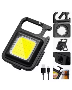 Mini Plastic USB LED Rechargeable Keychain Light | 3 Modes Pocket Flashing Light