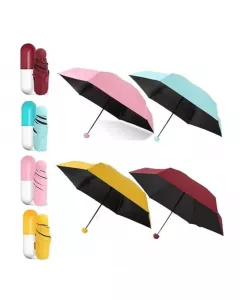 Capsule Umbrella | Portable, ultra light | Multicolour | Pack of 1