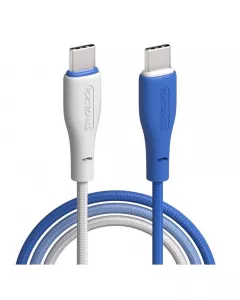 Hue X 60W Type C Fast Charging Cable | 480Mbps Data Sync | Premium Braided Cable | Dual Tone Colour | White+Blue