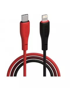 Hue X 20W Type C to 8 Pin Fast Charging Cable | 480Mbps Data Sync | Premium Braided Cable | Dual Tone Colour | Black+Red