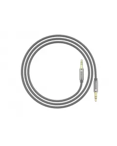 Konnect Aux 7 3.5mm Male to Male Aux Cable | 2 Meter Cable Length | Strong Nylon Braided Cable | Grey