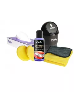 Dustbin | Tissue Box | Applicator (pack of 2)| GSM cloth| Scratch remover