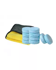 Microfiber Cloth 600 GSM & Windshield Tablets (Pack of 10) | Combo