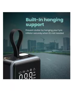 Rechargeable Tyre Inflator with 150 PSI Pressure | 6000 mAh Battery | Black-Vayu 8.0