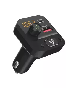 Auto 10 Plus Car Bluetooth Receiver with Hands-Free Calling & Music | 3D Surround Sound, 30W Type-C PD | 18W USB Fast Charging | Black | POR 2434