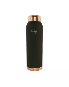Pure Copper Water Bottle | Leak Proof Lid | Premium Silicone Coating  | Black | 1000 Ml