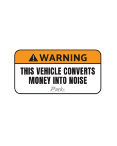 Converts money into noise Car Sticker | 6x2 inches