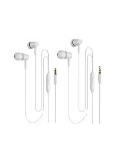 Stereo Earphone Premium Wired with Mic | White, In the Ear | Pack of 2 Pcs