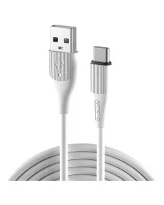 Silklink 3A USB A to Type C Fast Charging | Data Sync cable for Type C Smartphone |  Premium Silicon cable | 1M | White