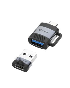 USB-C 3.1 (Male) to USB-A 3.0 ( Female) OTG Adapter | USB-A 2.0 (Male) to USB-C (Female) Adapter Set with Hand Straps